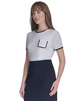 Tommy Hilfiger Women's Contrast-Trim Crewneck Top