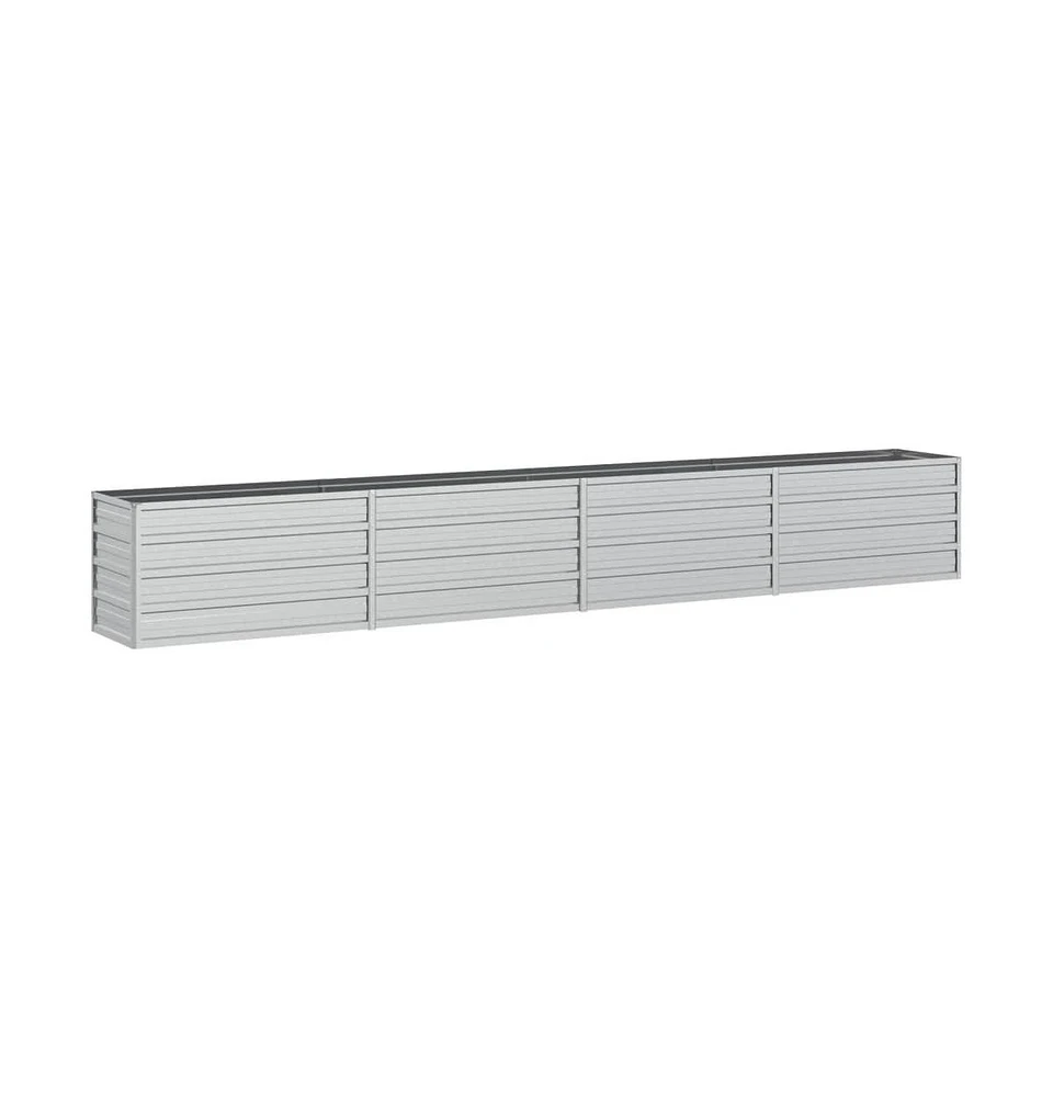 Garden Raised Bed 126"x15.7"x17.7" Galvanized Steel Silver