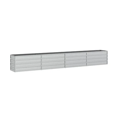 Garden Raised Bed 126"x15.7"x17.7" Galvanized Steel Silver