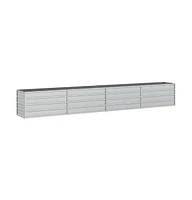 Garden Raised Bed 126"x15.7"x17.7" Galvanized Steel Silver