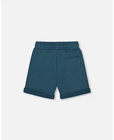 Deux par Toddler Boys French Terry Short Teal - Toddler|Child