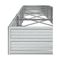 Garden Raised Bed 157.5"x31.5"x17.7" Galvanized Steel Silver