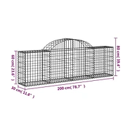 Arched Gabion Basket 78.7"x11.8"x23.6"/31.5" Galvanized Iron