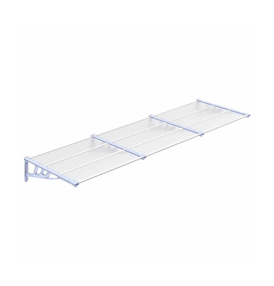 Door Canopy Gray and Transparent 117.1"x35.4" Polycarbonate