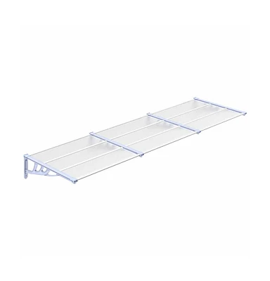 Door Canopy Gray and Transparent 117.1"x35.4" Polycarbonate