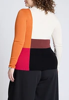 Eloquii Women's Plus Color Blocked Sweater