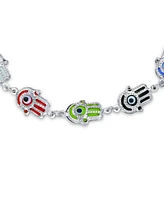 Bling Jewelry Delicate Strand Bracelet with Hamsa Hand & Evil Eye Charms in Sterling Silver