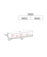 Fm Furniture Central Floating media rack in melamine with two shelves, Wengue