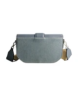 True Religion Licensed Denim Saddle Bag with Oversized Horseshoe Logo