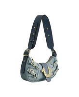 True Religion Multi Strap Denim Shoulder Bag