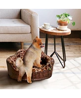 Dream Black Label Leopard Princess Dog Bed - Puppy for Small Dogs, Washable Cuddler Cat Elegant, Royal Design Beds and Kitten