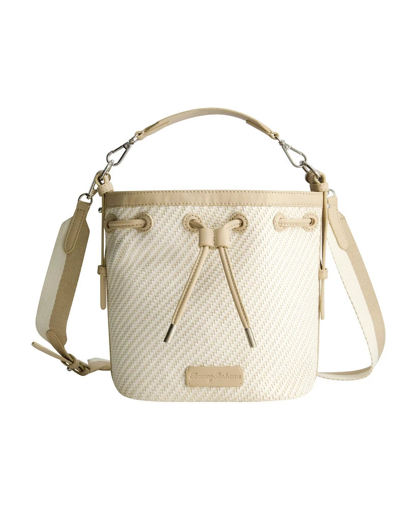 Tommy Bahama Soft Woven Drawstring Bucket Bag