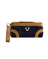 True Religion Horseshoe Denim Wristlet Wallet