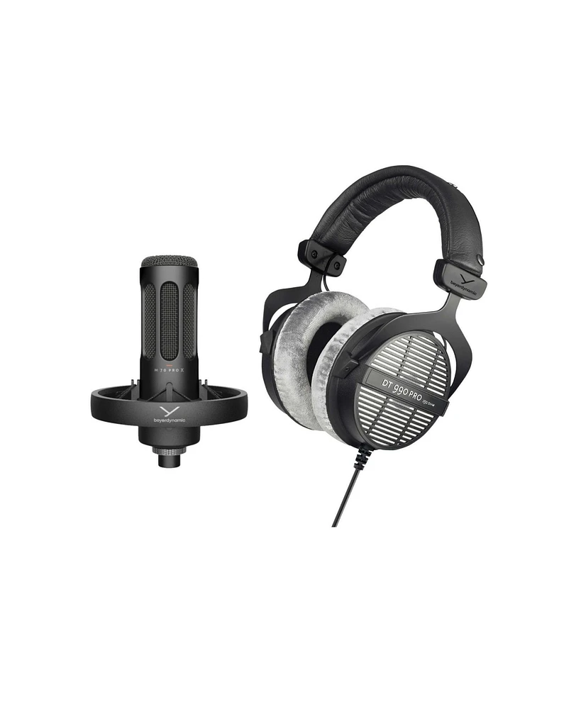 Beyerdynamic Dt-990 Pro Acoustically Open Headphones (250 Ohms) with Pro X M70 Professional Front-Addressed Dynamic Microphone bundle