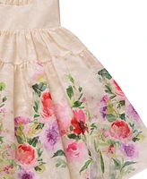 Bonnie Jean Toddler and Little Girls Floral Border Peasant Dress