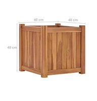 Raised Bed 15.7"x15.7"x15.7" Solid Wood Teak