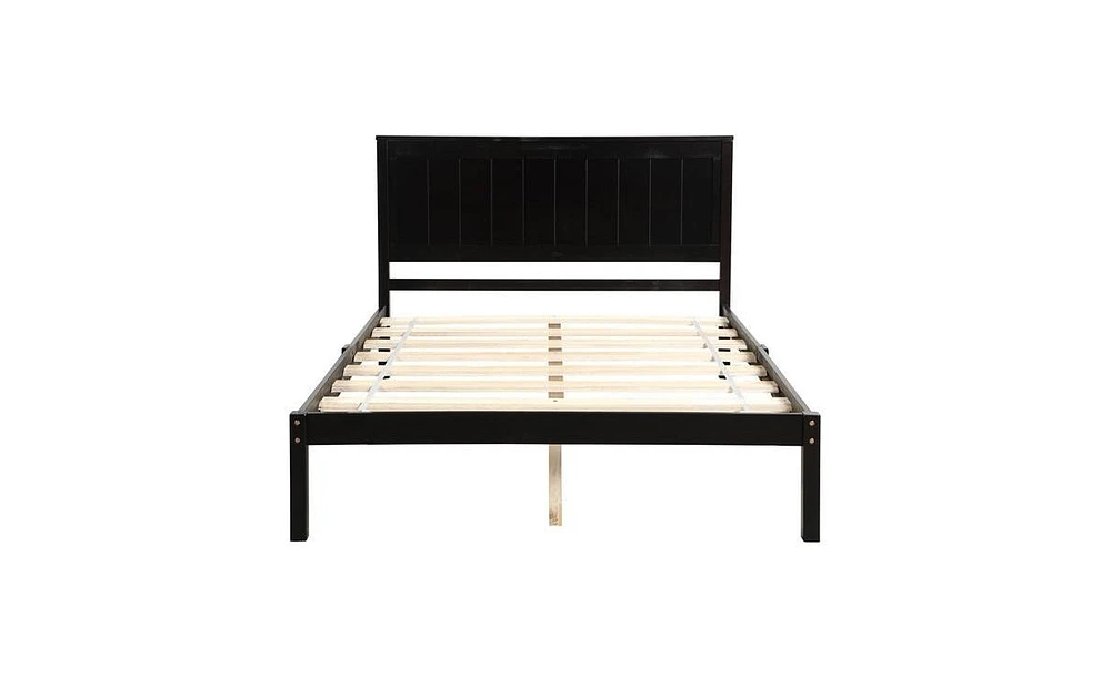 Platform Bed Frame with Headboard, Wood Slat Support, No Box Spring Needed