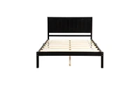 Platform Bed Frame with Headboard, Wood Slat Support, No Box Spring Needed