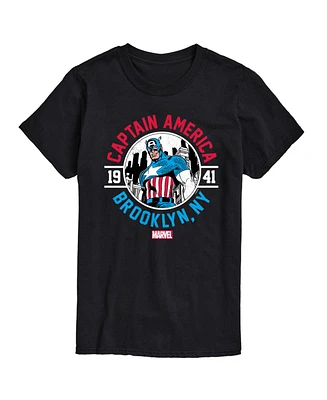 Airwaves Men's Captain America Brooklyn Ny Short Sleeve T-Shirt