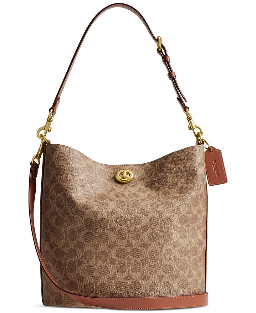 Coach Willow Small Soft Signature Canvas Bucket Bag