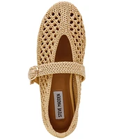 Steve Madden Women's Alara Raffia Mary Jane Flats