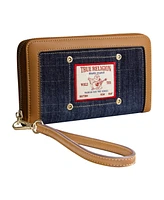 True Religion Buddha Patch Zip Around Wristlet