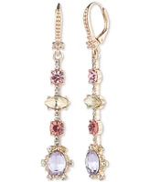 Marchesa Gold-Tone Mixed Crystal Linear Drop Earrings