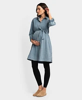 Seraphine Women's Maternity Chambray Dress