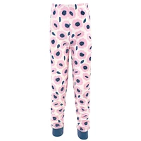 Touched by Nature Toddler Girls Organic Cotton Tight-Fit Pajama Set, Blossoms, 4