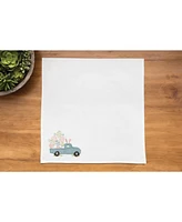 Hippity Hoppity Easter Truck Single Embroidered Cloth Napkin