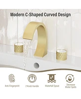 Casainc Widespread Double Handle Bathroom Sink Faucet with Drain