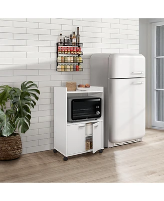 Kings Brand Furniture Ayla 2-Door Kitchen Microwave Cart