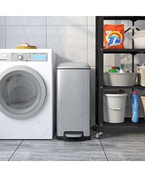 12 Gal/ 45 Liter Slim Stainless Steel Step-on kitchen Trash Can