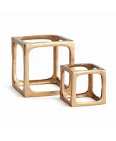 Cubist Sculptures Decorative Objects Set of 2