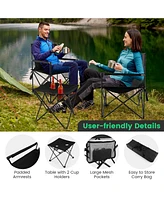 Outdoor Folding Camping Chairs and Table Set with Carrying Bag