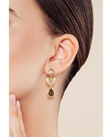 Rachel Zoe Gold Plated Crystal Heart Drop Earrings