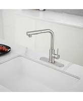 2 Sprayer Single Hole Single-Handle Pull Out Kitchen Faucet 360°Swivel Spout