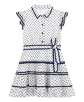 Guess Big Girl Chiffon Belted Short Sleeve Dress