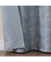 Kate Aurora 2 Piece Versailles Floral Grommet Top Window Curtain Panels