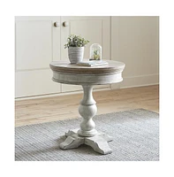 Round Pedestal Chair Side Table