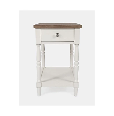 Grafton Farms Country Farmhouse Usb Charging Chair Side Table