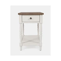 Grafton Farms Country Farmhouse Usb Charging Chair Side Table