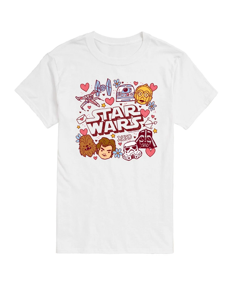 Airwaves Men's Star Wars Valentines Day Short Sleeve T-Shirt