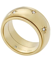 Fossil Sadie Shine Bright Gold-Tone Stainless Steel Fidget Band Ring