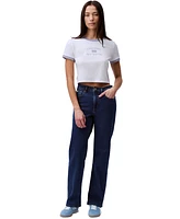 Calvin Klein Jeans Women's Cropped Logo Ringer T-Shirt