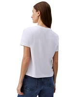 Calvin Klein Jeans Women's V-Neck Embroidered Logo T-Shirt