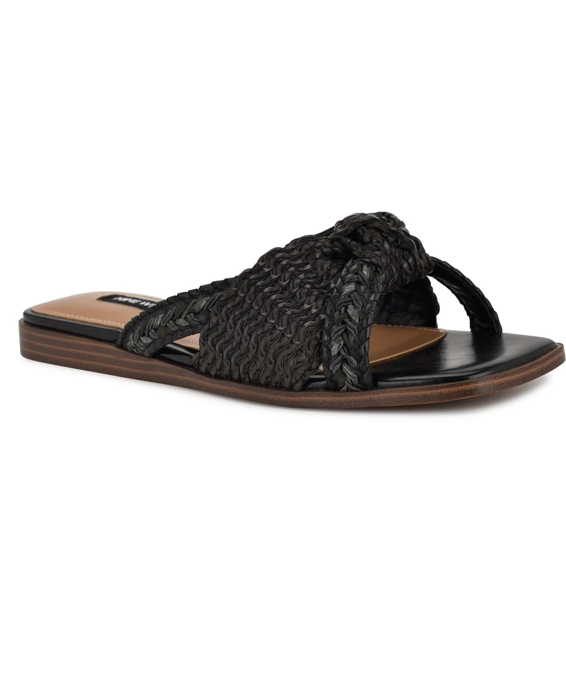 Nine West Women's Omansa Square Toe Casual Flat Sandals