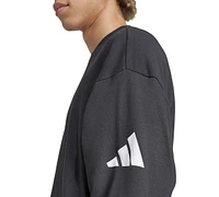 adidas Men's Essentials Three Bar Loose-Fit French Terry Sweatshirt