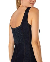 Liverpool Los Angeles Women's Fit Flare Denim Midi Dress