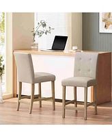 Modern Upholstered 26-Inch Counter Stools with Button Tufted Back, Set of 2-The Pop Home